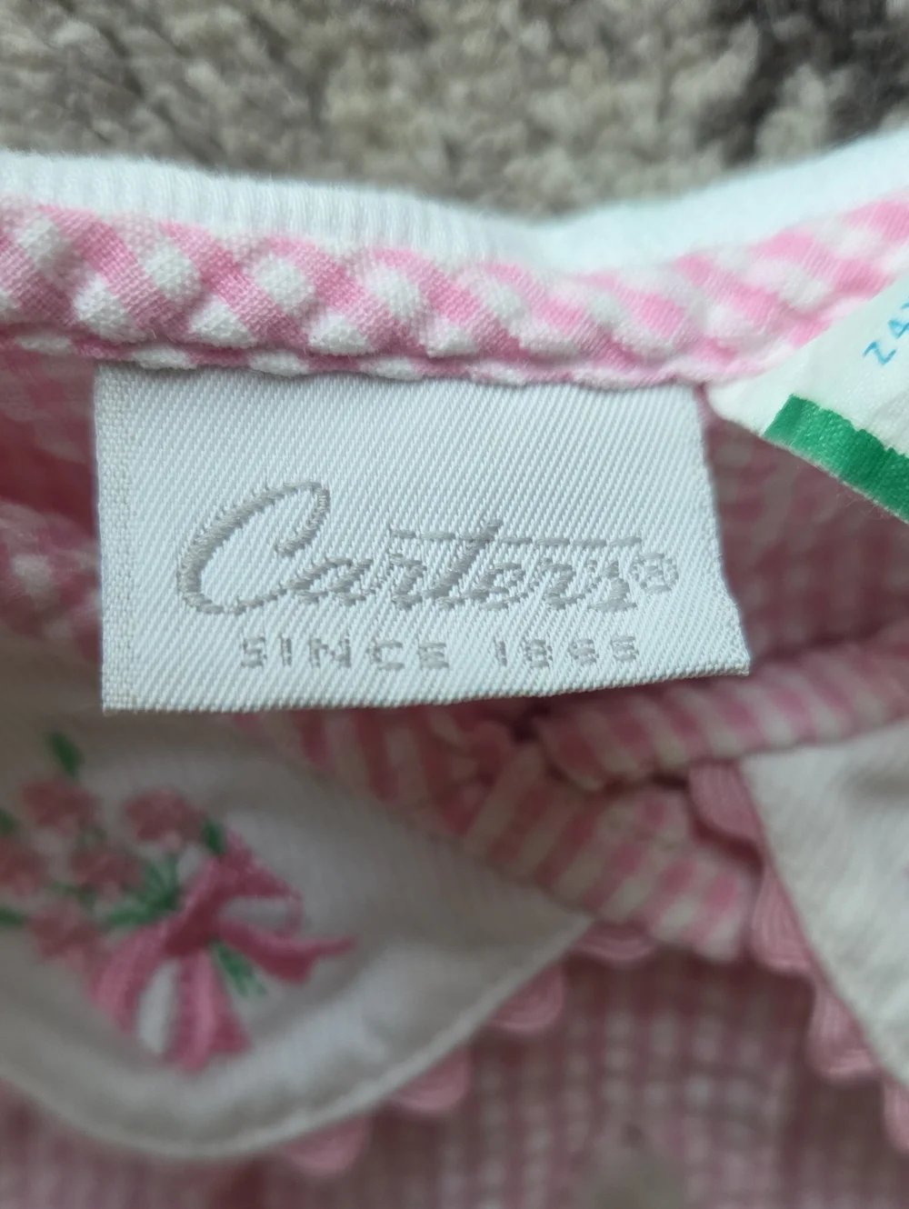 Vintage Carter's Pink Seersucker Bubble Romper Size 18 Mos